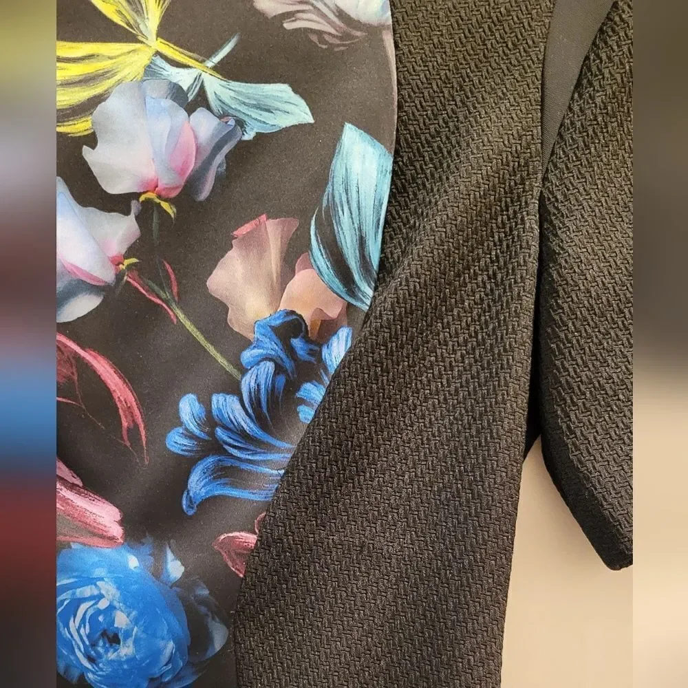 Ted Baker Black Floral Midnight Bloom Abade Bodycon Sheath Dress Size  4 US - Picture 9 of 9